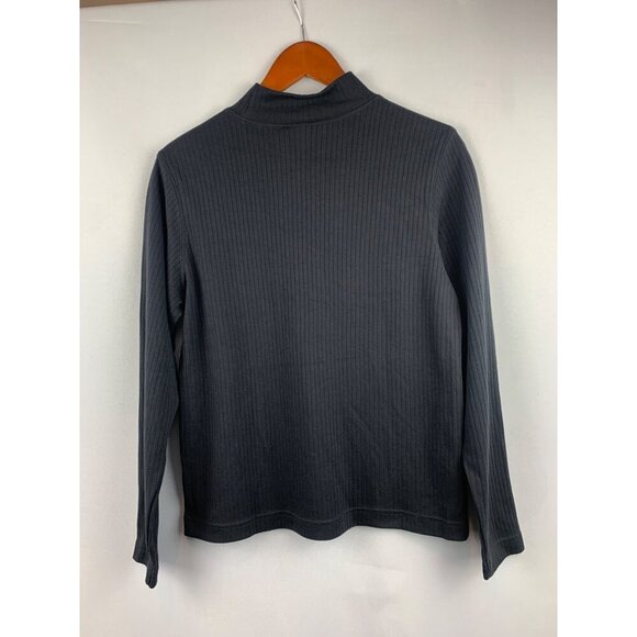Classic Elements Petite Ribbed Long Sleeve Top - Gray - Size M - Picture 5 of 5